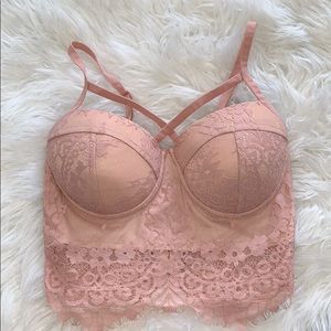 Charlotte Russe Pink Lace Crop Top